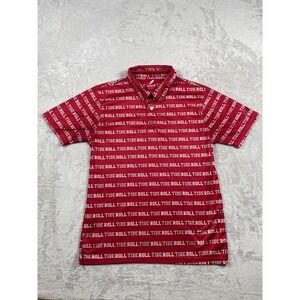 League 91 Alabama Crimson Tide Roll Tide All Over Print Polo Shirt Mens Medium